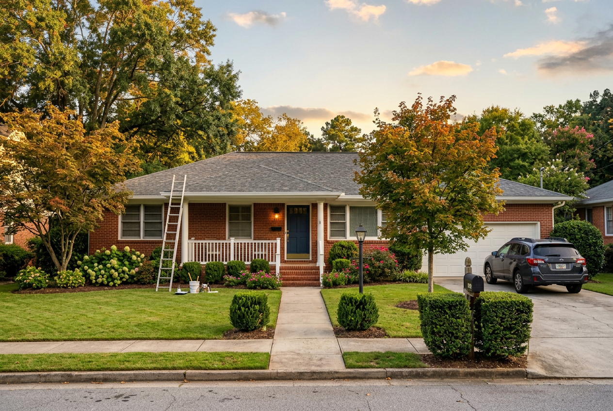 Classic 1960s brick ranch home in a Metro Atlanta neighborhood